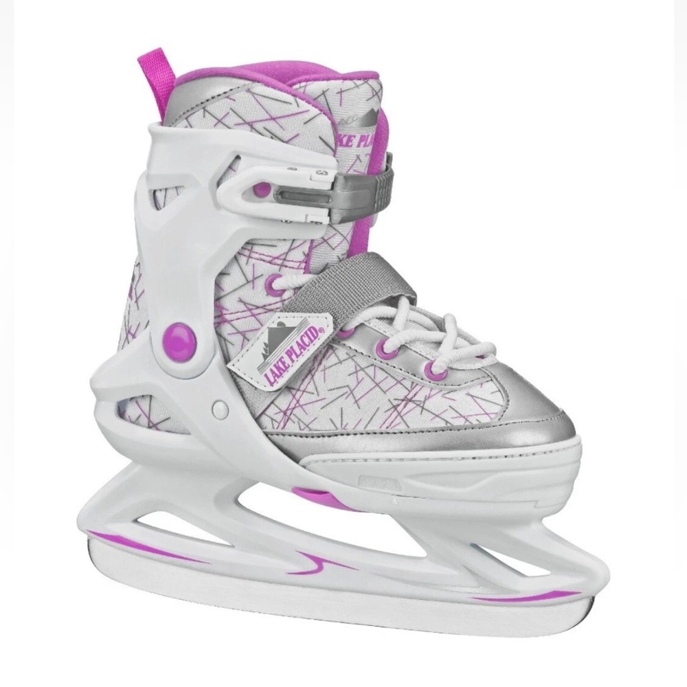 Lake Placid Peak Adjustable Ice Skates Fuchsia Medium (1-4) (Age 8-11)